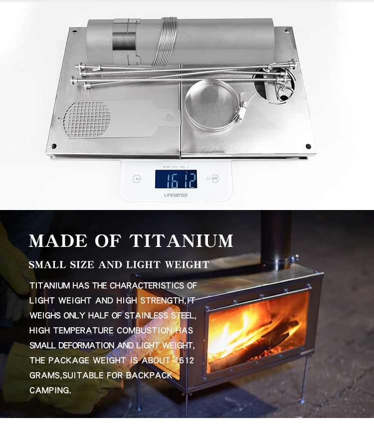 Winds Outdoor Ultralight Titanium Alloy Wood Stove